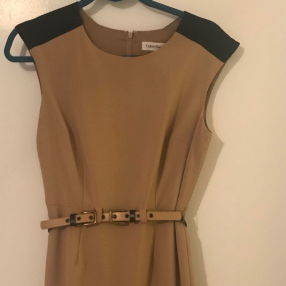 Belted dress.